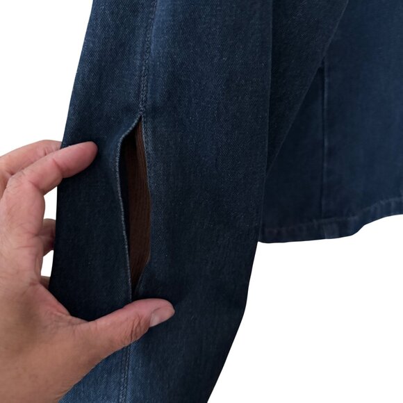 Womens F3111 Denim Jacket W/Brown Corduroy Collar Zip Front Medium Fit Casual Ou - Picture 4 of 6